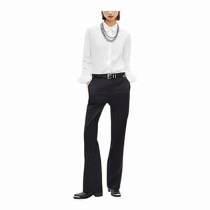 The Kooples Women's Mid Rise Ramones Wide-Leg Pants Black Size 38 /US 6 NWT